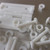 4 x Angled L Hinge Hinges Brackets, White Acrylic + 20x Bolts,