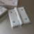 4 x Angled L Hinge Hinges Brackets, White Acrylic + 20x Bolts,