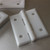 4 x Angled L Hinge Hinges Brackets, White Acrylic + 20x Bolts,
