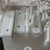 4x Angled L Hinge Brackets, White Acrylic + 20x Bolts