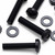 20x Black PP Pan Head Plastic Screws & Bolts M8 x 40mm, Nuts & Washers