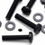 20x Black PP Pan Head Plastic Screws & Bolts M8 x 40mm, Nuts & Washers