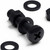 20x Black PP Pan Head Plastic Screws & Bolts M8 x 40mm, Nuts & Washers