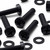 20x Black PP Pan Head Plastic Screws & Bolts M8 x 40mm, Nuts & Washers