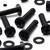 20x Black PP Pan Head Plastic Screws & Bolts M8 x 40mm, Nuts & Washers