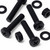 20x Black PP Pan Head Plastic Screws & Bolts M8 x 40mm, Nuts & Washers