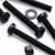 20x Black, Pan Cross Head, (PP), M5 x 40mm, Plastic Bolts, Nuts & Washers -Screws