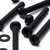 20x Black PP Pan Head Plastic Screws & Bolts M5 x 40mm, Nuts & Washers