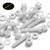 10x Natural PVDF Socket Head Machine Screws M4 x 20mm, Nuts & Washers