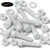 10x Natural PVDF Socket Head Machine Screws M5 x 20mm, Nuts & Washers