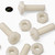 50x Natural Nylon Pan Head Machine Screws & Bolts M6 x 20mm, Nuts & Washers