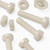 50x Natural Nylon Pan Head Machine Screws & Bolts M4 x 20mm, Nuts & Washers