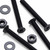 50x Black Nylon Countersunk Cross Head, M3 x 25mm, Plastic Nuts, Bolts & Washers