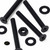 50x Black Nylon Countersunk Cross Head, M3 x 25 mm, Plastic Nuts, Bolts & Washers