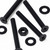 50x Black Nylon Countersunk Cross Machine Screws M3 x 25mm, Nuts & Washers