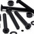 50x Black Nylon Countersunk Cross Machine Screws M5 x 40mm, Nuts & Washers