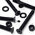 50x Black Nylon Countersunk Cross Machine Screws M5 x 40mm, Nuts & Washers