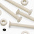 50x Natural Nylon Countersunk Machine Screws M3 x 25mm, Nuts & Washers