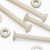 50x Natural Nylon Countersunk Machine Screws M3 x 25mm, Nuts & Washers