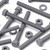 50x Grey PVC Hex Head Bolts, M6x60mm, Nuts & Washers, UPVC
