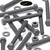 50x Grey PVC Hex Head Bolts, M6x60mm, Nuts & Washers, UPVC