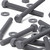 50x Grey PVC Hex Head Plastic Screws & Bolts M6 x 60mm, Nuts & Washers