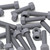 50x Grey PVC Hex Head Bolts, M5 x 20 mm, Nuts & Washers, UPVC