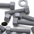 50x Grey PVC Hex Head Bolts, M5 x 20 mm, Nuts & Washers, UPVC