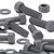 50x Grey PVC Hex Head Bolts, M5x20mm, Nuts & Washers, UPVC