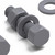 50x Grey PVC Hex Head Bolts, M5x20mm, Nuts & Washers, UPVC