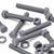 50x Grey PVC Hex Head Plastic Screws & Bolts M6 x 40mm, Nuts & Washers