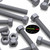 50x Grey PVC Hex Head Plastic Screws & Bolts M6 x 40mm, Nuts & Washers