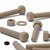 5x Natural PEEK Hex Head Plastic Screws & Bolts M12 x 65mm, Nuts & Washers