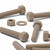 5x Natural PEEK Hex Head Plastic Screws & Bolts M12 x 65 mm, Nuts & Washers