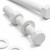 10x White PP Hex Head Plastic Bolts, Nuts & Washers, M10 x 75 mm