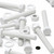 10x White PP Hex Head Plastic Bolts, Nuts & Washers, M10 x 75 mm