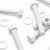 10x White PP Hex Head Plastic Bolts, Nuts & Washers, M10 x 75 mm