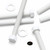 10x White PP Hex Head Plastic Screws & Bolts M10 x 100mm, Nuts & Washers