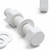5x White PP Hex Head Plastic Bolts, Nuts & Washers, M20x100mm