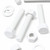 5x White PP Hex Head Plastic Bolts, Nuts & Washers, M20x100mm