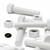 5x White PP Hex Head Plastic Bolts, Nuts & Washers, M20 x 100 mm