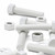 5x White PP Hex Head Plastic Screws & Bolts M20 x 100mm, Nuts & Washers
