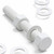 5x White PP Hex Head M20 x 150 mm Plastic Bolts, Nuts & Washers