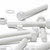 5x White PP Hex Head M20x150mm Plastic Bolts, Nuts & Washers