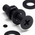 50x Black Nylon, Countersunk Cross Head, M4x20mm, Plastic Bolts, Nuts & Washers - Screws