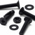 50x Black Nylon, Countersunk Cross Head, M4 x 20 mm, Plastic Bolts, Nuts & Washers - Screws