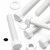 10x White, Hex Head, (PP), M10x60mm, Plastic Bolts, Nuts & Washers - Screws