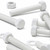 10x White, Hex Head, (PP), M10 x 60 mm, Plastic Bolts, Nuts & Washers - Screws