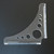 2x Shelf / Wall-Mount L Brackets, 148mm Clear Acrylic