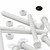 5x White PP Hex Head Plastic Bolts, Nuts & Washers, M12 x 150 mm